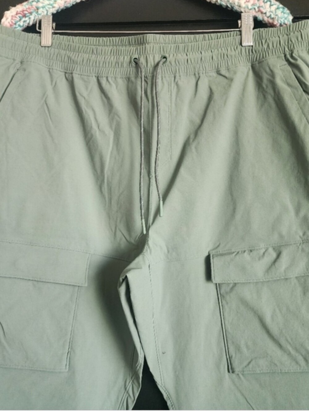 Mens XXL Green Cargo Pants Athletic Lightweight Water Repellent SPF 50 Hiking - Picture 3 of 11